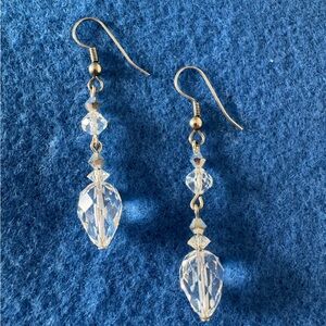 Handmade Silver Crystal Beaded Drop Earrings